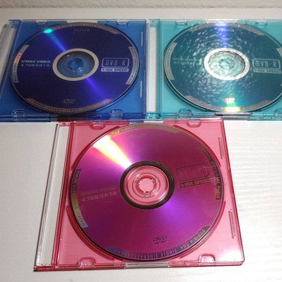 Maxell 5 Pack Color DVD-R 120 minute Blank Discs for Video Music Data 4.7gb/Disc - Picture 3 of 6